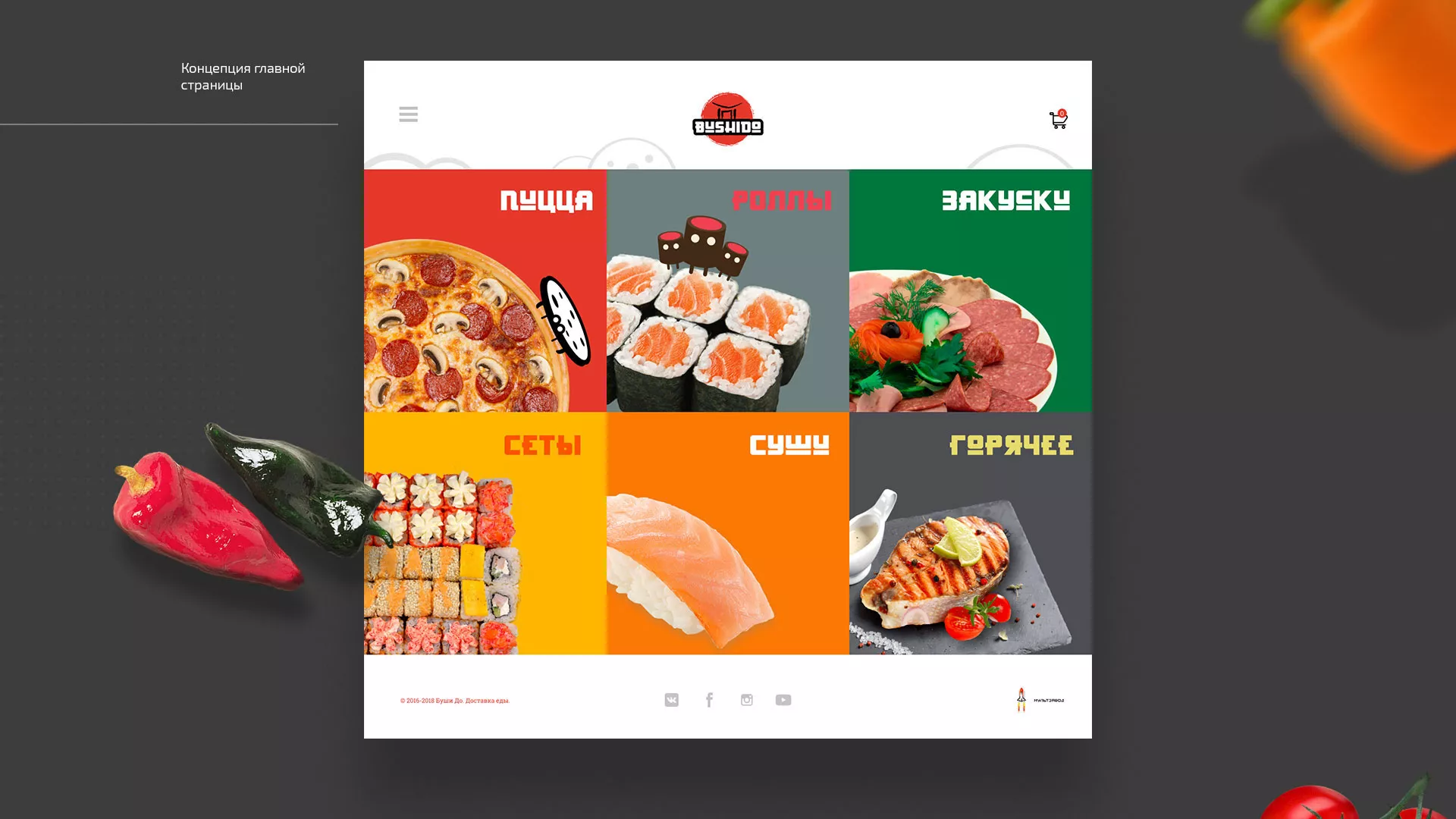 Разработка сайта для пиццерии «BUSHIDO» в Данилове